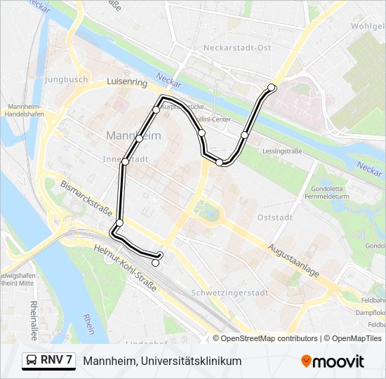 Автобус RNV 7: карта маршрута