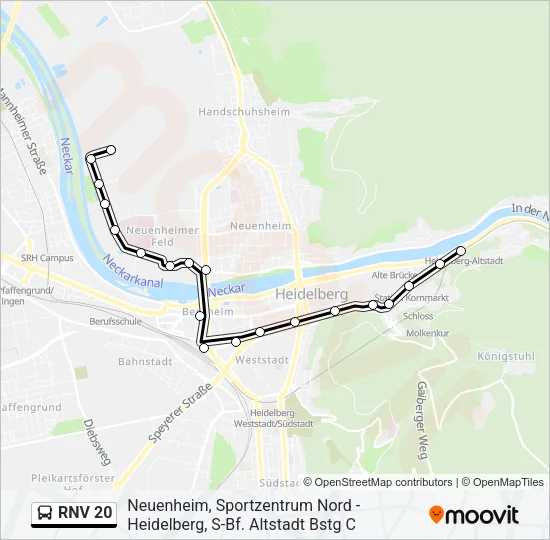 RNV 20 Bus Line Map