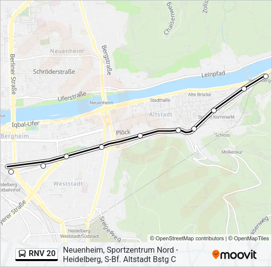 RNV 20 Bus Line Map
