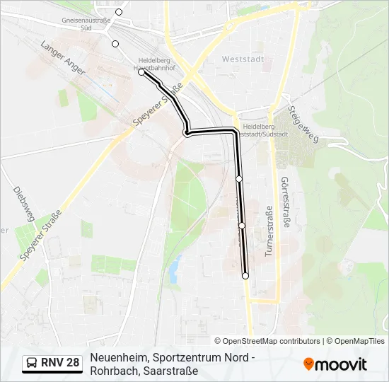 RNV 28 Bus Line Map