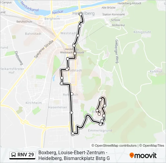 RNV 29 Bus Line Map