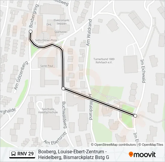 RNV 29 Bus Line Map