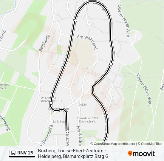RNV 29 Bus Line Map