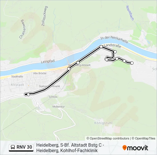 RNV 30 Bus Line Map