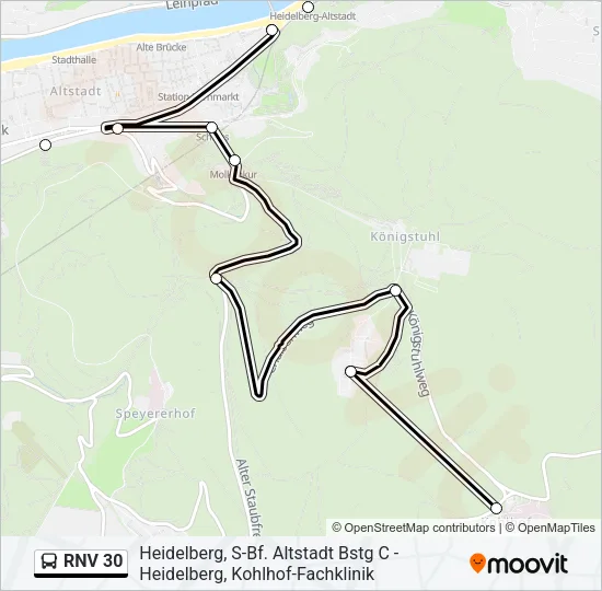 RNV 30 Bus Line Map