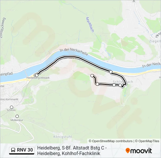 RNV 30 Bus Line Map