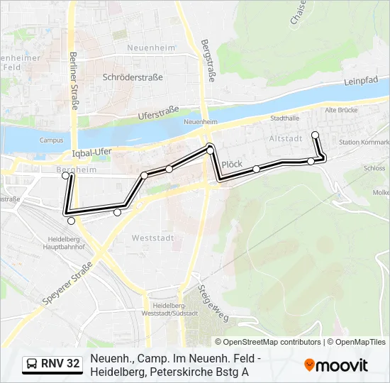 RNV 32 Bus Line Map