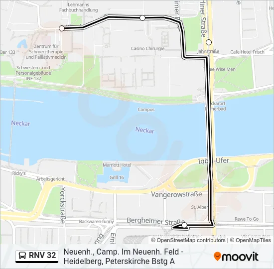 RNV 32 Bus Line Map