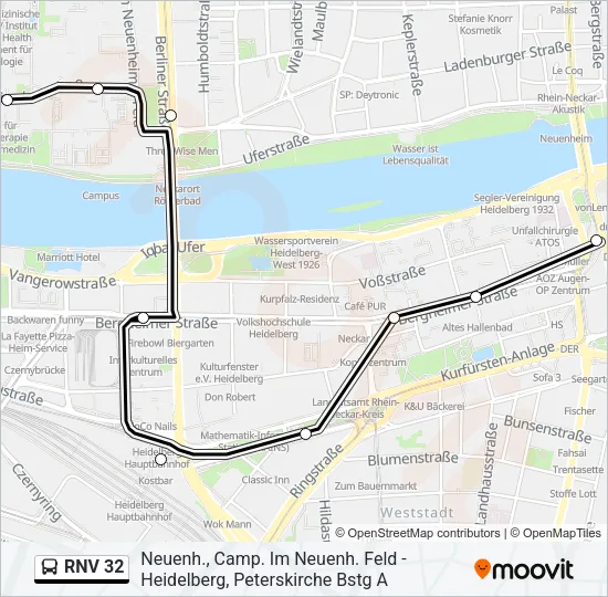 RNV 32 Bus Line Map
