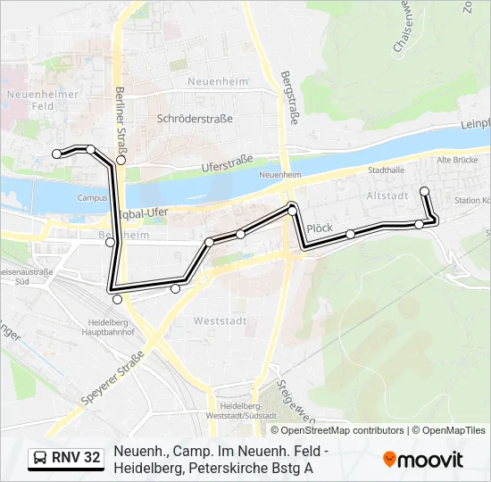 RNV 32 Bus Line Map