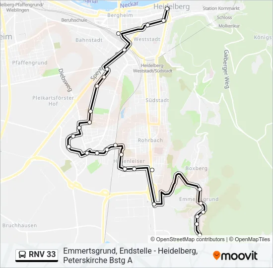 RNV 33 Bus Line Map