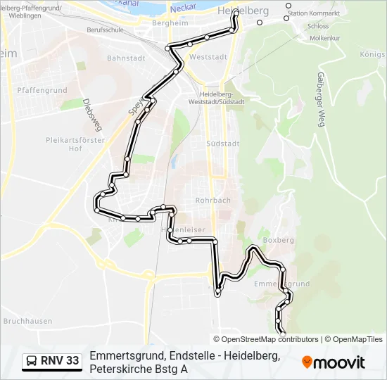 RNV 33 Bus Line Map