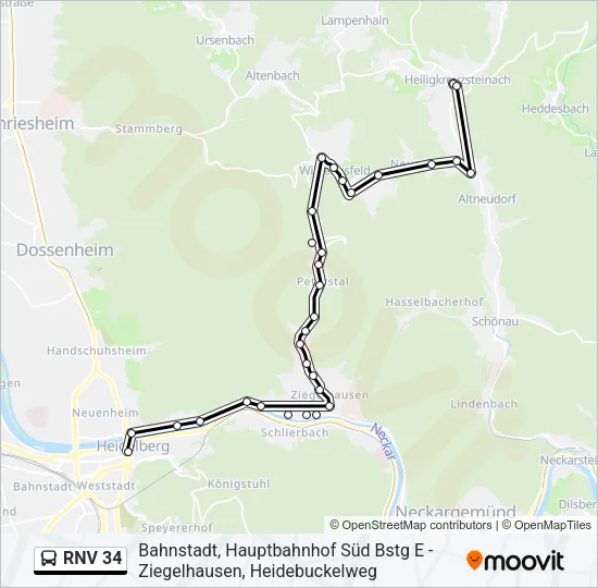 RNV 34 Bus Line Map