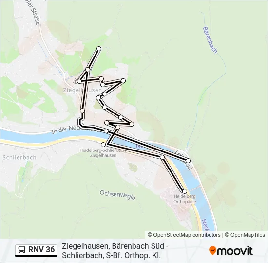 RNV 36 Bus Line Map