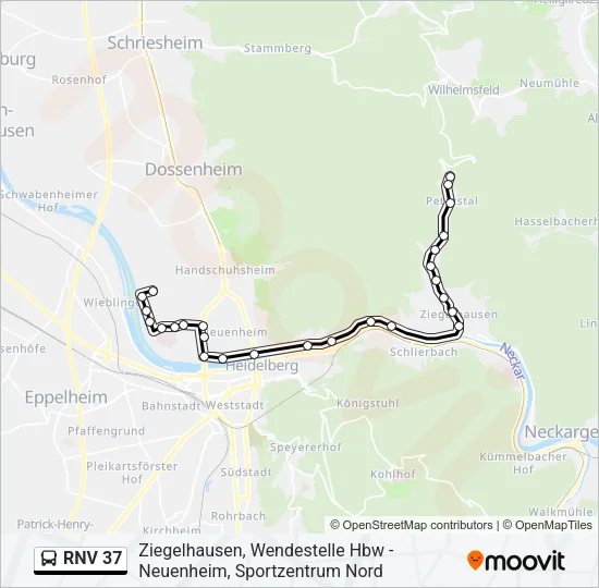 RNV 37 Bus Line Map
