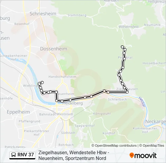 RNV 37 Bus Line Map