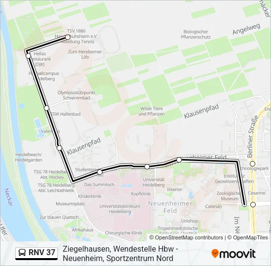 RNV 37 Bus Line Map