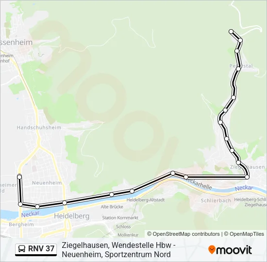 RNV 37 Bus Line Map