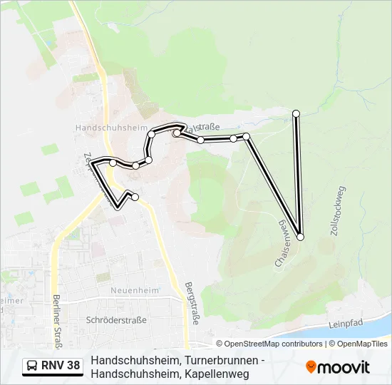 RNV 38 Bus Line Map