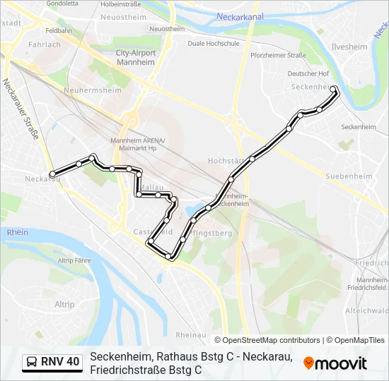 RNV 40 Bus Line Map