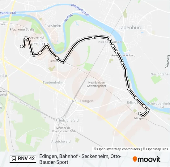 RNV 42 Bus Line Map