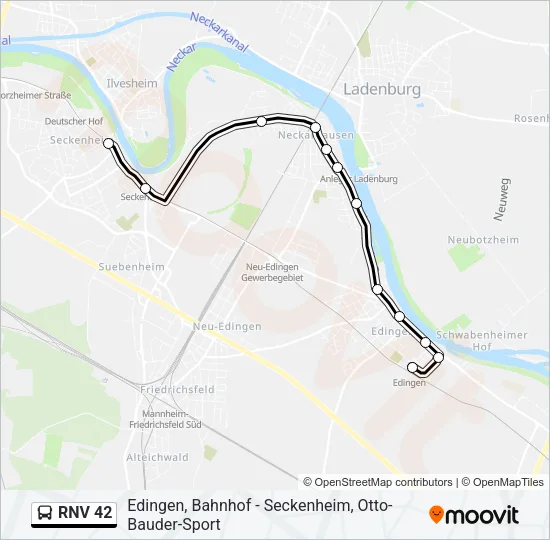 RNV 42 Bus Line Map