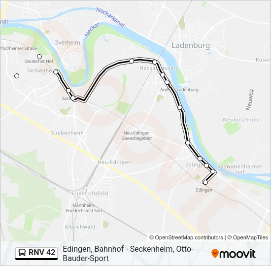 RNV 42 Bus Line Map