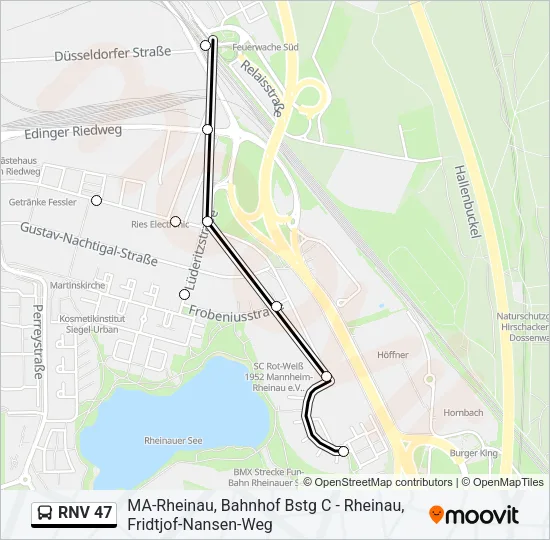RNV 47 Bus Line Map