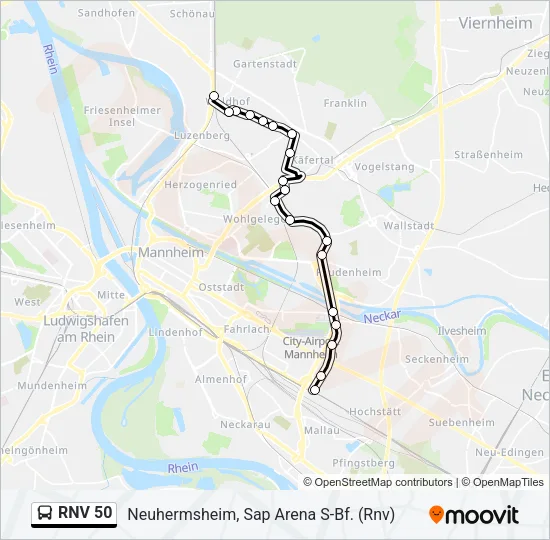 RNV 50 Bus Line Map