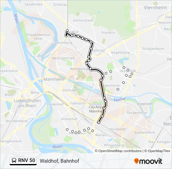 RNV 50 Bus Line Map