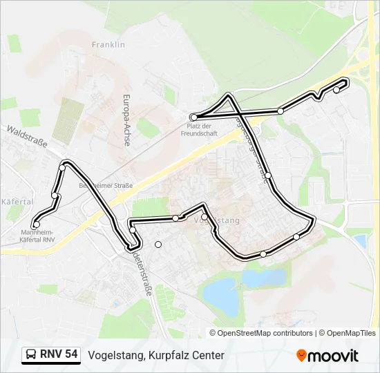 RNV 54 Bus Line Map