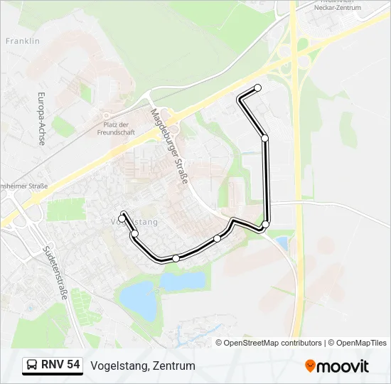 RNV 54 Bus Line Map