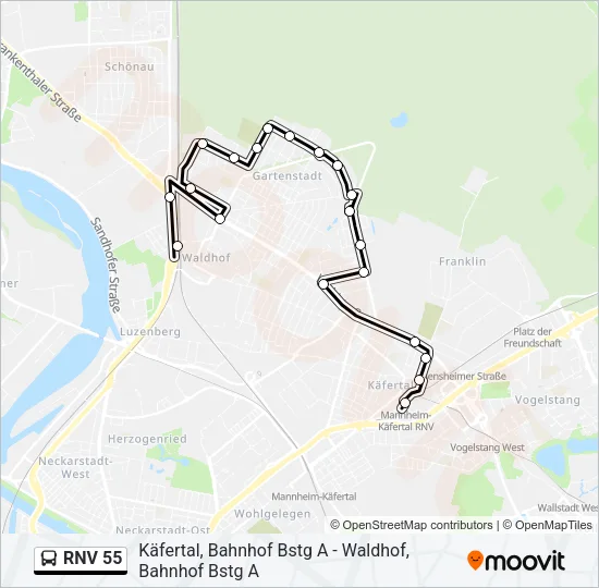 RNV 55 Bus Line Map