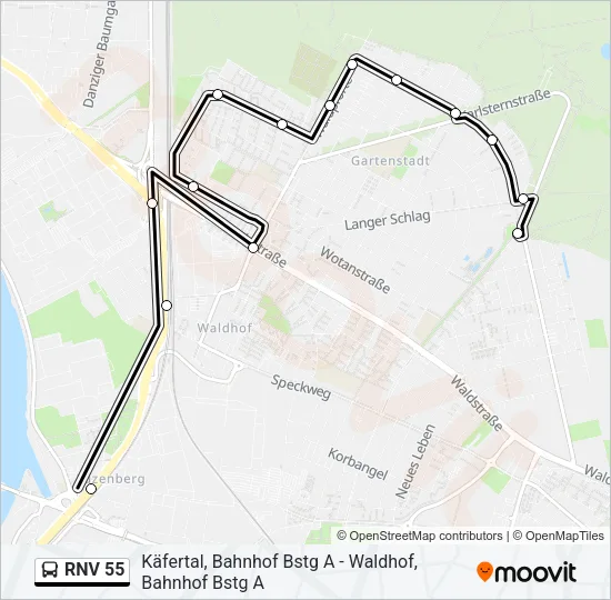 RNV 55 Bus Line Map