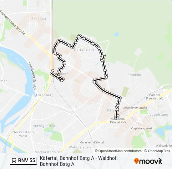 RNV 55 Bus Line Map