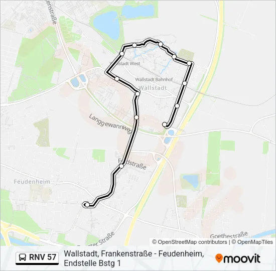 RNV 57 Bus Line Map