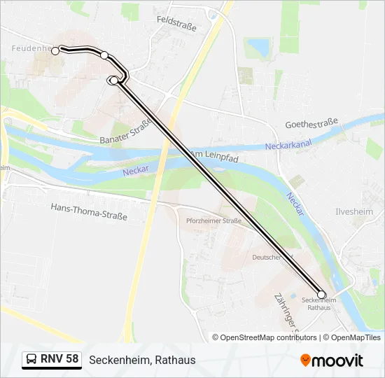 RNV 58 Bus Line Map