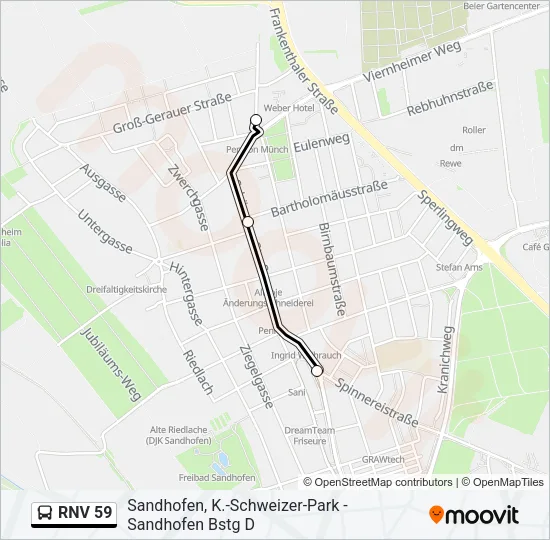RNV 59 Bus Line Map