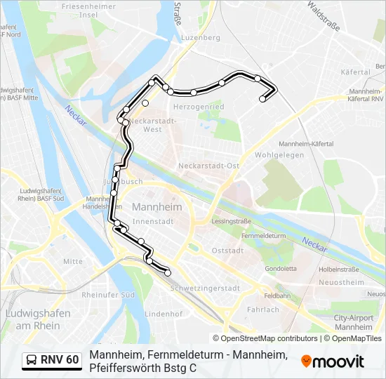RNV 60 Bus Line Map