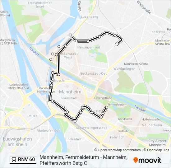 RNV 60 Bus Line Map