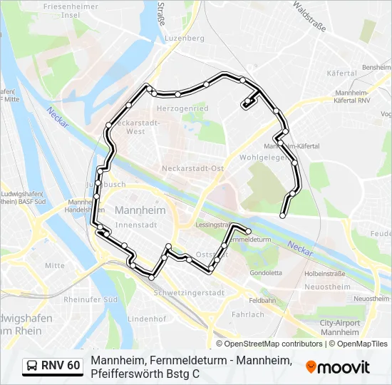 RNV 60 Bus Line Map