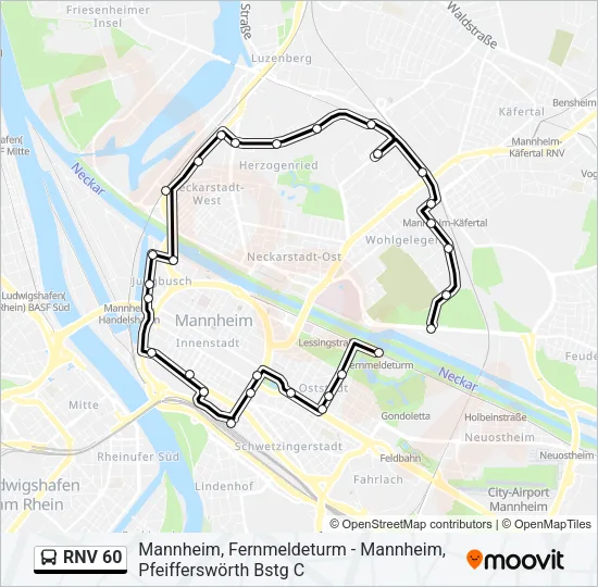 RNV 60 Bus Line Map