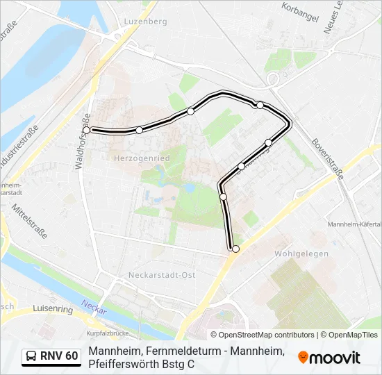 RNV 60 Bus Line Map