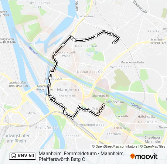 RNV 60 Bus Line Map