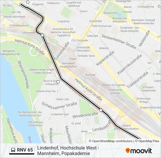 RNV 65 Bus Line Map