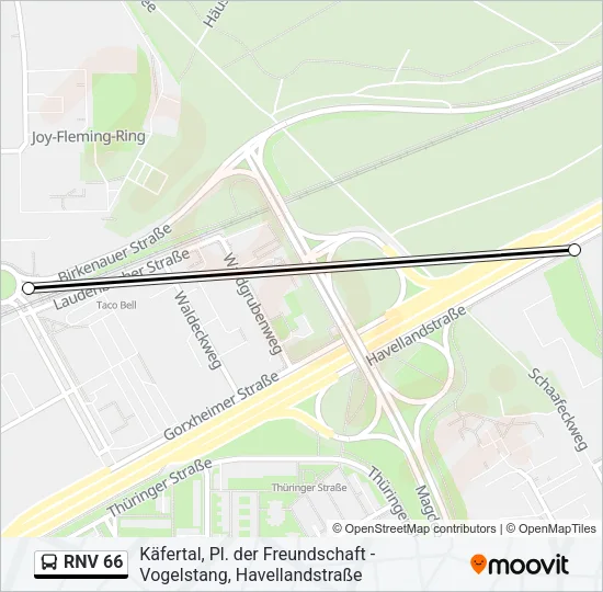 RNV 66 Bus Line Map