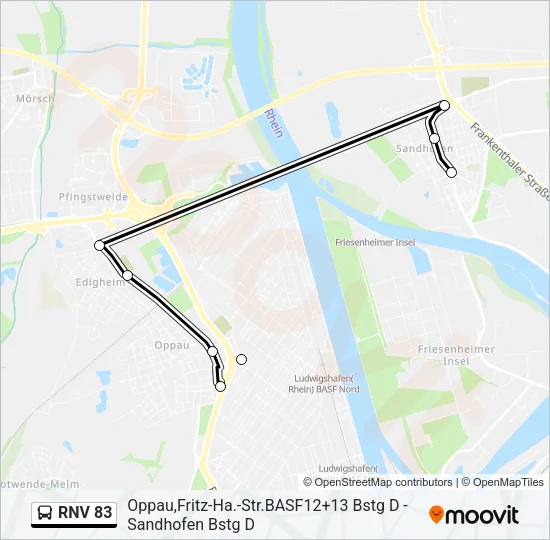 RNV 83 Bus Line Map