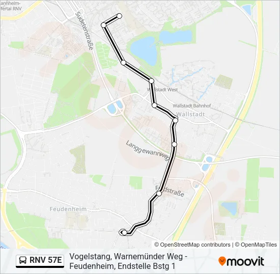 RNV 57E Bus Line Map