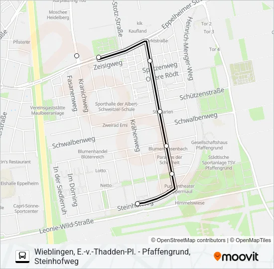RNV 1009 Bus Line Map