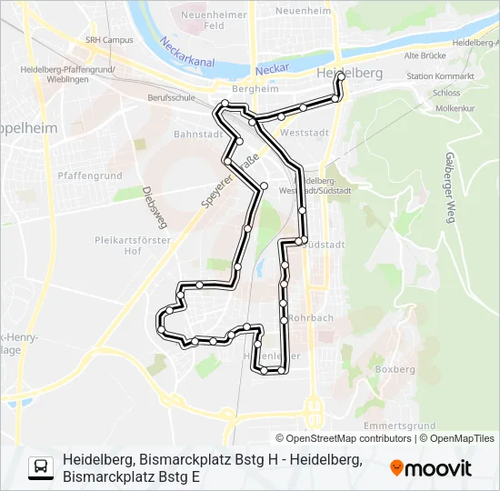 RNV MOONLINER 3 Bus Line Map